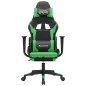 vidaXL Gaming-Stuhl mit Massage & Fußstütze Schwarz & Grün Kunstleder vidaXL Gaming-Stuhl mit Massage & Fußstütze Schwarz & Grün Kunstleder