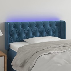 vidaXL LED Kopfteil Dunkelblau 93x16x78/88 cm Samt