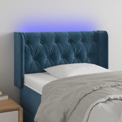 vidaXL LED Kopfteil Dunkelblau 83x16x78/88 cm Samt