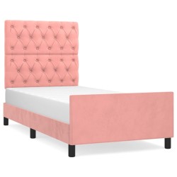 vidaXL Bettgestell mit Kopfteil Rosa 80x200 cm Samt