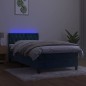 vidaXL Boxspringbett mit Matratze & LED Dunkelblau 90x200 cm Samt vidaXL Boxspringbett mit Matratze & LED Dunkelblau 90x200 cm Samt