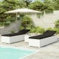 3-tlg. Garten-Sonnenliegen mit Teetisch Poly Rattan Weiß 3-tlg. Garten-Sonnenliegen mit Teetisch Poly Rattan Weiß
