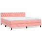 vidaXL Boxspringbett mit Matratze Rosa 160x200 cm Samt vidaXL Boxspringbett mit Matratze Rosa 160x200 cm Samt
