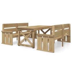 vidaXL 3-tlg. Garten-Essgruppe Massivholz Kiefer Imprägniert