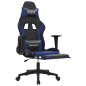 vidaXL Gaming-Stuhl mit Massage & Fußstütze Schwarz & Blau Kunstleder vidaXL Gaming-Stuhl mit Massage & Fußstütze Schwarz & Blau Kunstleder