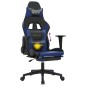 vidaXL Gaming-Stuhl mit Massage & Fußstütze Schwarz & Blau Kunstleder vidaXL Gaming-Stuhl mit Massage & Fußstütze Schwarz & Blau Kunstleder