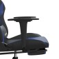 vidaXL Gaming-Stuhl mit Massage & Fußstütze Schwarz & Blau Kunstleder vidaXL Gaming-Stuhl mit Massage & Fußstütze Schwarz & Blau Kunstleder