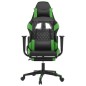 vidaXL Gaming-Stuhl mit Massage & Fußstütze Schwarz & Grün Kunstleder vidaXL Gaming-Stuhl mit Massage & Fußstütze Schwarz & Grün Kunstleder