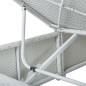 3-tlg. Garten-Sonnenliegen mit Teetisch Poly Rattan Weiß 3-tlg. Garten-Sonnenliegen mit Teetisch Poly Rattan Weiß