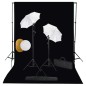 vidaXL Fotostudio-Set mit Leuchten, Schirmen, Hintergrund, Reflektor vidaXL Fotostudio-Set mit Leuchten, Schirmen, Hintergrund, Reflektor