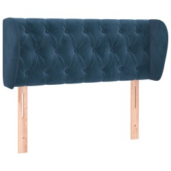 vidaXL Kopfteil mit Ohren Dunkelblau 103x23x78/88 cm Samt