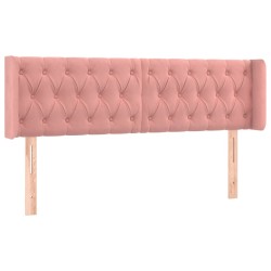 vidaXL Kopfteil mit Ohren Rosa 163x16x78/88 cm Samt