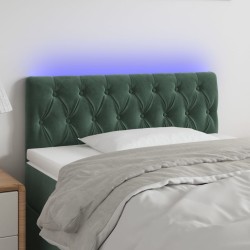 vidaXL LED Kopfteil Dunkelgrün 100x7x78/88 cm Samt