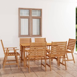 7-tlg. Garten-Essgruppe Massivholz Akazie