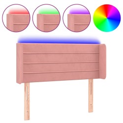vidaXL LED Kopfteil Rosa 93x16x78/88 cm Samt