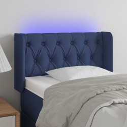 vidaXL LED Kopfteil Blau 83x16x78/88 cm Stoff