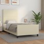 vidaXL Bettgestell mit Kopfteil Creme 90x200 cm Kunstleder vidaXL Bettgestell mit Kopfteil Creme 90x200 cm Kunstleder