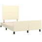 vidaXL Bettgestell mit Kopfteil Creme 120x200 cm Kunstleder vidaXL Bettgestell mit Kopfteil Creme 120x200 cm Kunstleder