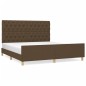 vidaXL Bettgestell mit Kopfteil Dunkelbraun 160x200 cm Stoff vidaXL Bettgestell mit Kopfteil Dunkelbraun 160x200 cm Stoff