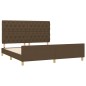 vidaXL Bettgestell mit Kopfteil Dunkelbraun 160x200 cm Stoff vidaXL Bettgestell mit Kopfteil Dunkelbraun 160x200 cm Stoff