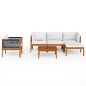 vidaXL 6-tlg. Garten-Lounge-Set mit Kissen Cremeweiß Massivholz Akazie vidaXL 6-tlg. Garten-Lounge-Set mit Kissen Cremeweiß Massivholz Akazie