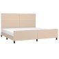 vidaXL Bettgestell mit Kopfteil Cappuccino-Braun 200x200 cm Kunstleder vidaXL Bettgestell mit Kopfteil Cappuccino-Braun 200x200 cm Kunstleder