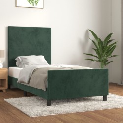 vidaXL Bettgestell mit Kopfteil Dunkelgrün 80x200 cm Samt