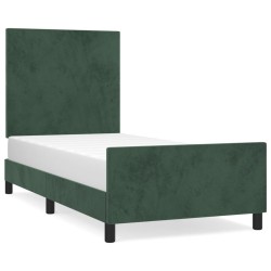 vidaXL Bettgestell mit Kopfteil Dunkelgrün 80x200 cm Samt