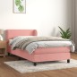 vidaXL Boxspringbett mit Matratze Rosa 90x200 cm Samt vidaXL Boxspringbett mit Matratze Rosa 90x200 cm Samt