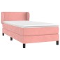 vidaXL Boxspringbett mit Matratze Rosa 90x200 cm Samt vidaXL Boxspringbett mit Matratze Rosa 90x200 cm Samt