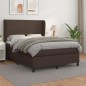 vidaXL Boxspringbett mit Matratze Braun 140x200 cm Kunstleder vidaXL Boxspringbett mit Matratze Braun 140x200 cm Kunstleder