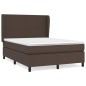 vidaXL Boxspringbett mit Matratze Braun 140x200 cm Kunstleder vidaXL Boxspringbett mit Matratze Braun 140x200 cm Kunstleder