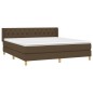 vidaXL Boxspringbett mit Matratze Dunkelbraun 160x200 cm Stoff vidaXL Boxspringbett mit Matratze Dunkelbraun 160x200 cm Stoff