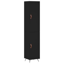 Highboard Schwarz 34,5x34x180 cm Holzwerkstoff