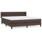 vidaXL Boxspringbett mit Matratze Braun 180x200 cm Kunstleder vidaXL Boxspringbett mit Matratze Braun 180x200 cm Kunstleder