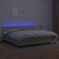 vidaXL Boxspringbett mit Matratze & LED Cappuccino-Braun 200x200cm vidaXL Boxspringbett mit Matratze & LED Cappuccino-Braun 200x200cm