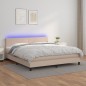 vidaXL Boxspringbett mit Matratze & LED Cappuccino-Braun 160x200cm vidaXL Boxspringbett mit Matratze & LED Cappuccino-Braun 160x200cm