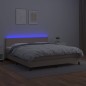 vidaXL Boxspringbett mit Matratze & LED Cappuccino-Braun 160x200cm vidaXL Boxspringbett mit Matratze & LED Cappuccino-Braun 160x200cm