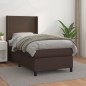 vidaXL Boxspringbett mit Matratze Braun 90x200 cm Kunstleder vidaXL Boxspringbett mit Matratze Braun 90x200 cm Kunstleder