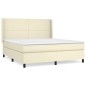 vidaXL Boxspringbett mit Matratze Creme 180x200 cm Kunstleder vidaXL Boxspringbett mit Matratze Creme 180x200 cm Kunstleder