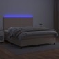 vidaXL Boxspringbett mit Matratze & LED Cappuccino-Braun 160x200cm vidaXL Boxspringbett mit Matratze & LED Cappuccino-Braun 160x200cm