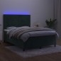 vidaXL Boxspringbett mit Matratze & LED Dunkelgrün 140x190 cm Samt vidaXL Boxspringbett mit Matratze & LED Dunkelgrün 140x190 cm Samt
