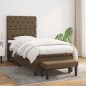 vidaXL Boxspringbett mit Matratze Dunkelbraun 80x200 cm Stoff vidaXL Boxspringbett mit Matratze Dunkelbraun 80x200 cm Stoff