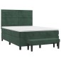 vidaXL Boxspringbett mit Matratze Dunkelgrün 140x200 cm Samt vidaXL Boxspringbett mit Matratze Dunkelgrün 140x200 cm Samt
