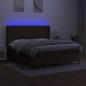 vidaXL Boxspringbett mit Matratze & LED Dunkelbraun 160x200 cm Stoff vidaXL Boxspringbett mit Matratze & LED Dunkelbraun 160x200 cm Stoff