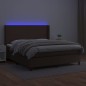 vidaXL Boxspringbett mit Matratze & LED Braun 180x200 cm Kunstleder vidaXL Boxspringbett mit Matratze & LED Braun 180x200 cm Kunstleder