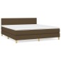 vidaXL Boxspringbett mit Matratze Dunkelbraun 160x200 cm Stoff vidaXL Boxspringbett mit Matratze Dunkelbraun 160x200 cm Stoff