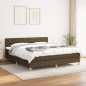 vidaXL Boxspringbett mit Matratze Dunkelbraun 160x200 cm Stoff vidaXL Boxspringbett mit Matratze Dunkelbraun 160x200 cm Stoff
