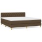 vidaXL Boxspringbett mit Matratze Dunkelbraun 160x200 cm Stoff vidaXL Boxspringbett mit Matratze Dunkelbraun 160x200 cm Stoff