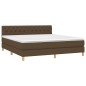 vidaXL Boxspringbett mit Matratze Dunkelbraun 160x200 cm Stoff vidaXL Boxspringbett mit Matratze Dunkelbraun 160x200 cm Stoff